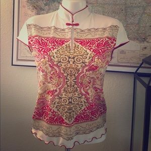 Mandarin collar blouse