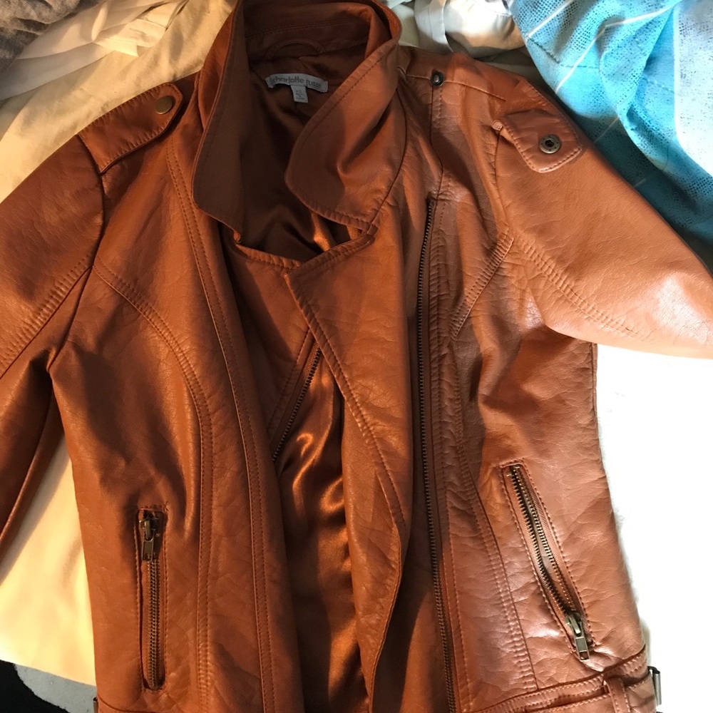 Brown leather jacket