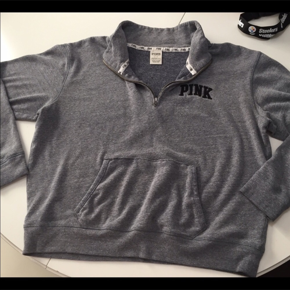 Pink Victoria secret grey sweatshirt