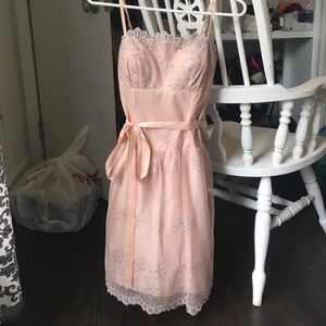Prom/hoco/formal/cocktail blush beaded dress