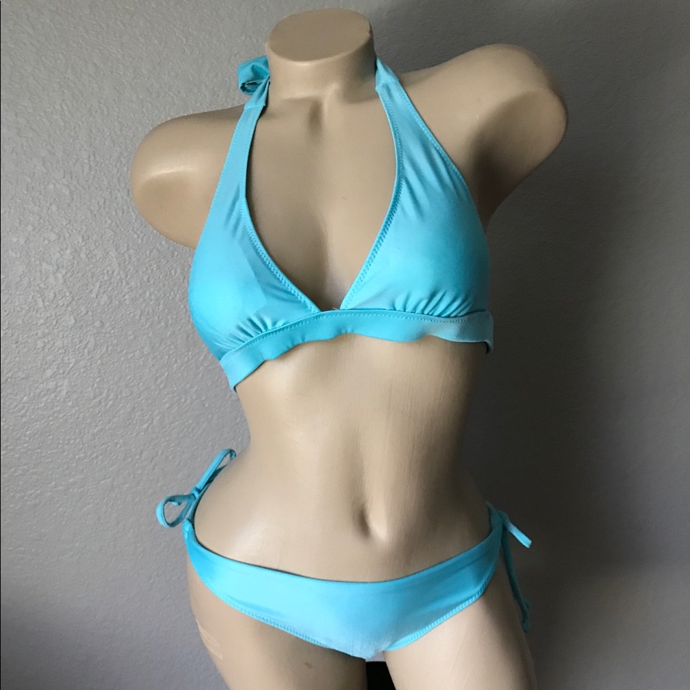 Aqua teal halter bikini s/m nwot