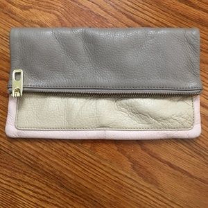 Gap leather clutch convertible to sling bag.