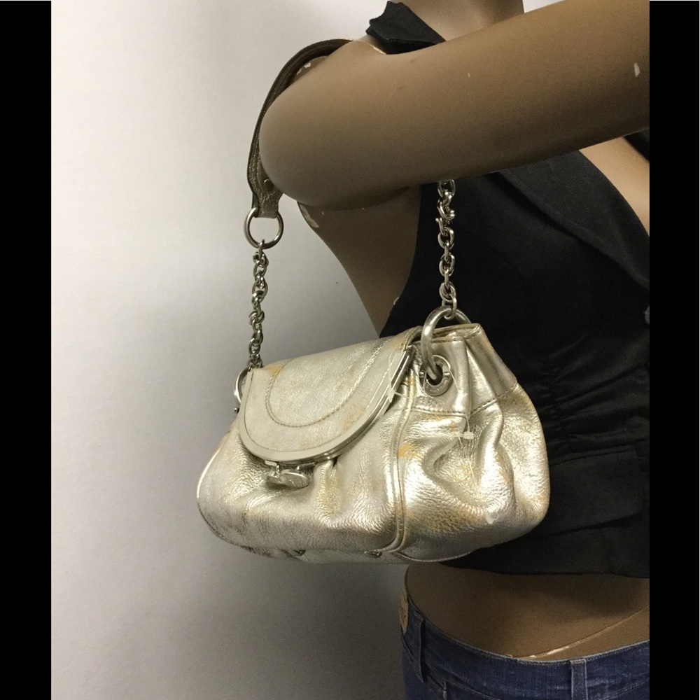 B MAKOWSKY METALLIC CHAIN BAG