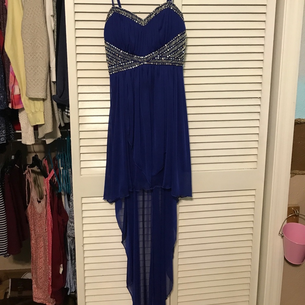 Royal Blue Hi-Low Formal Dress