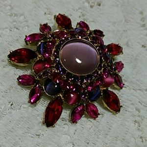 Vintage Purple and Lavender Dome Brooch