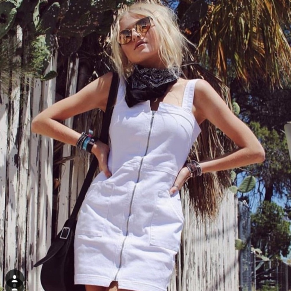 LF white denim dress