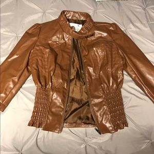 Brown leather jacket