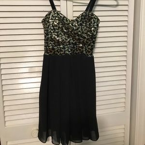 Black and Gold Homecoming Dress