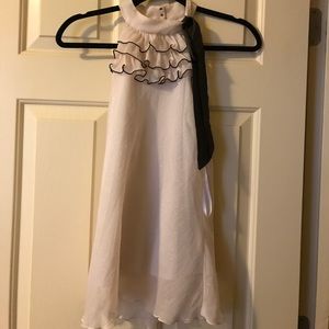 A.BYER bow tie ruffled tank