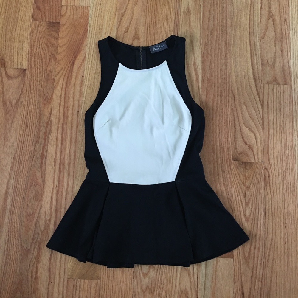 Leather peplum tank