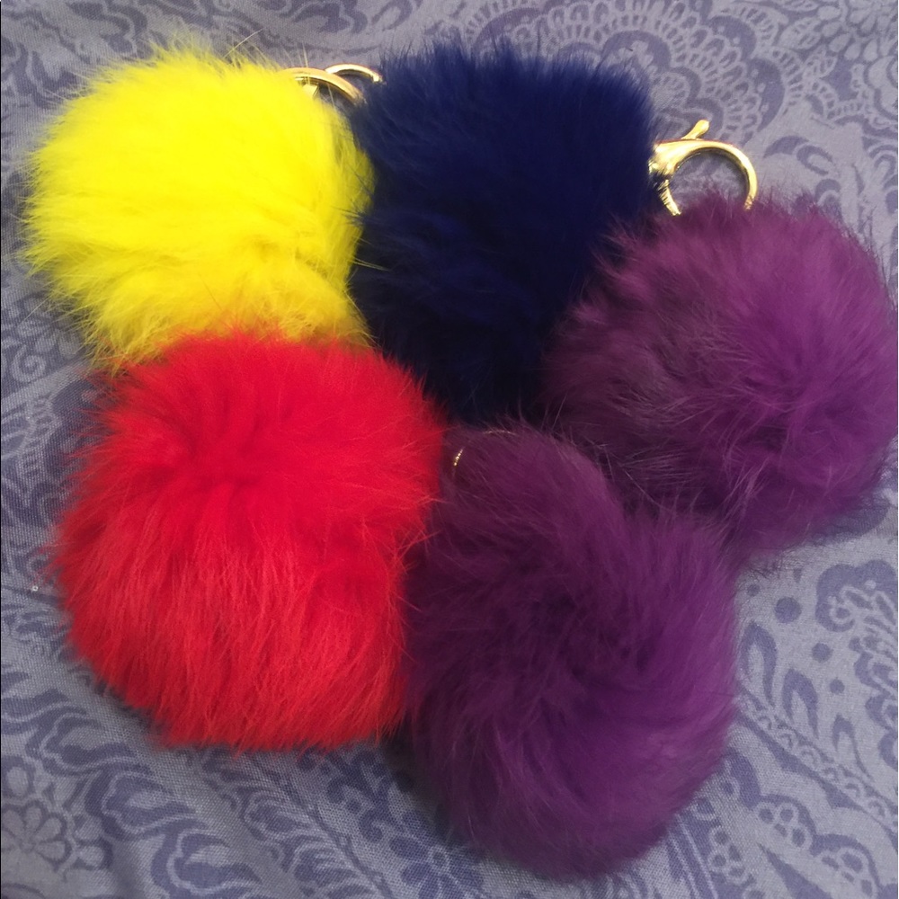 Bundle of 5 Fur Keychains