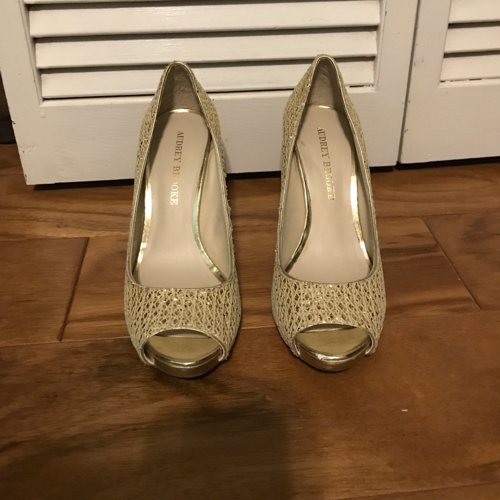 Gold Audrey Brooke heels