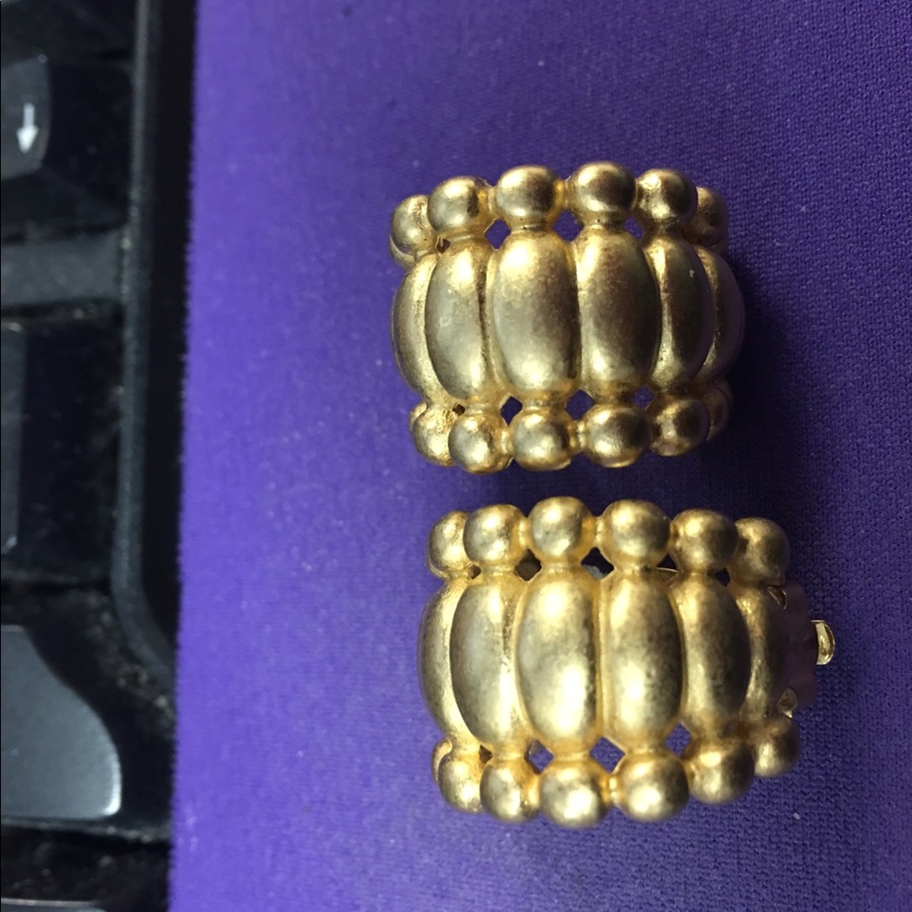 Vintage signed Erwin Pearl Half Hoop Earrings