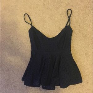 Black peplum tank top