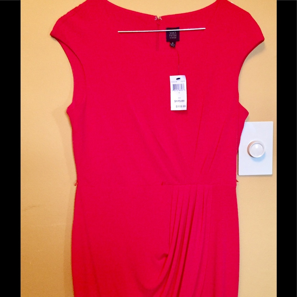 Saks Fifth Ave poppy red dress NWT