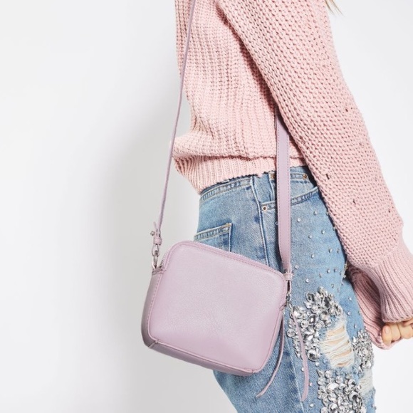 Topshop Handbags - TopShop leather lilac crossbody bag