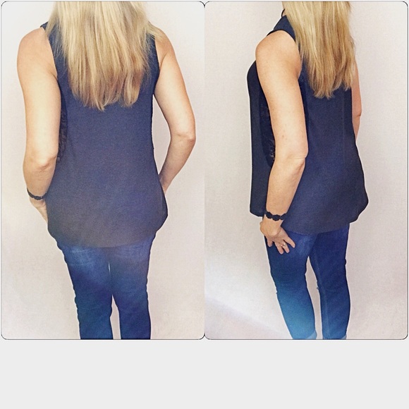 Lace Criss Cross Flowy Tank Top SML - Picture 6 of 7