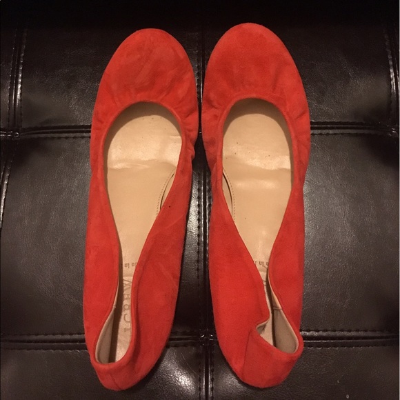 J. Crew Shoes - J. Crew Red Suede Ballet Flats