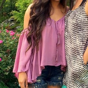American Threads Open Shoulder Top