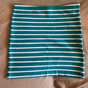 Forever 21 turquoise striped bodycon skirt (S)