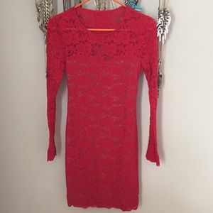 Express Red lace dress