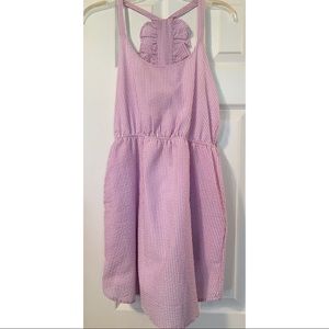 Peach Love lavender seersucker dress