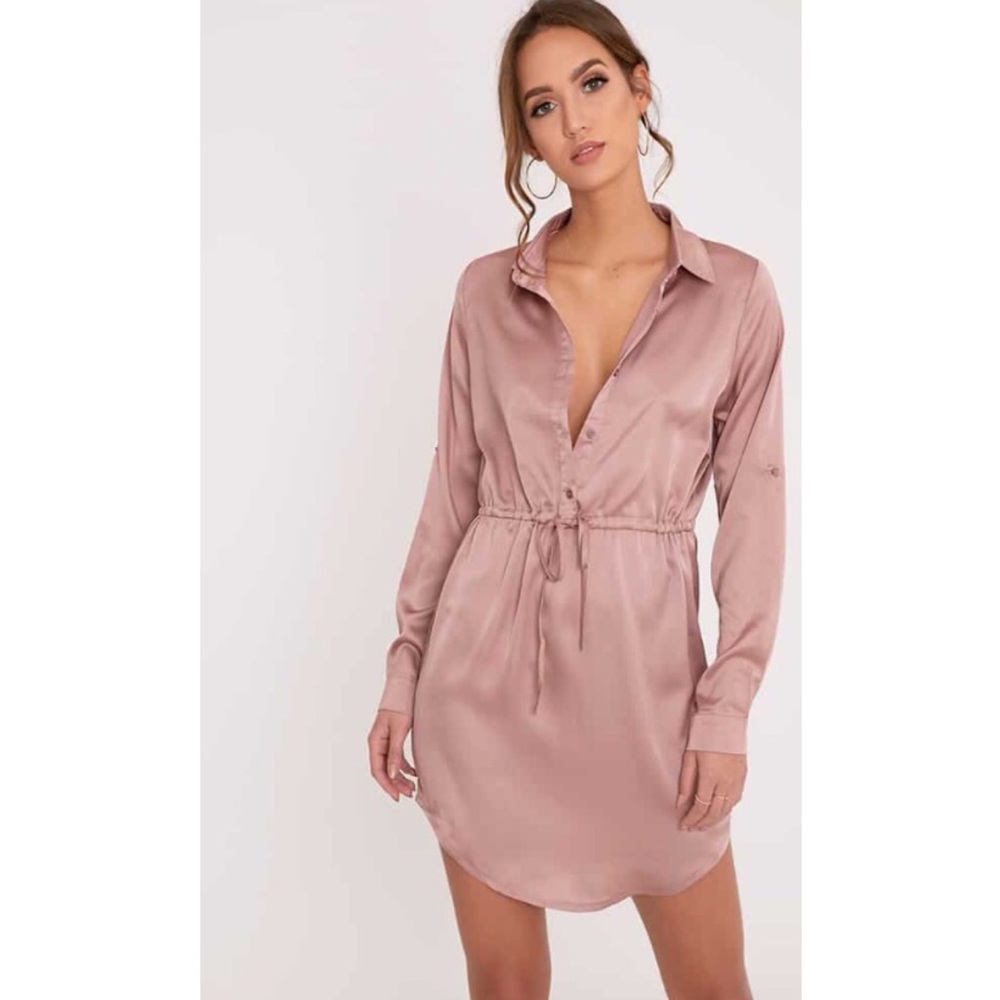 ✨ GONE ✨ Blush Pink Satin Shirt
