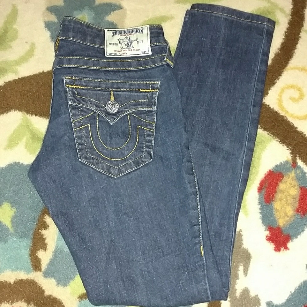 NWOT True Religion dark skinny jeans 24