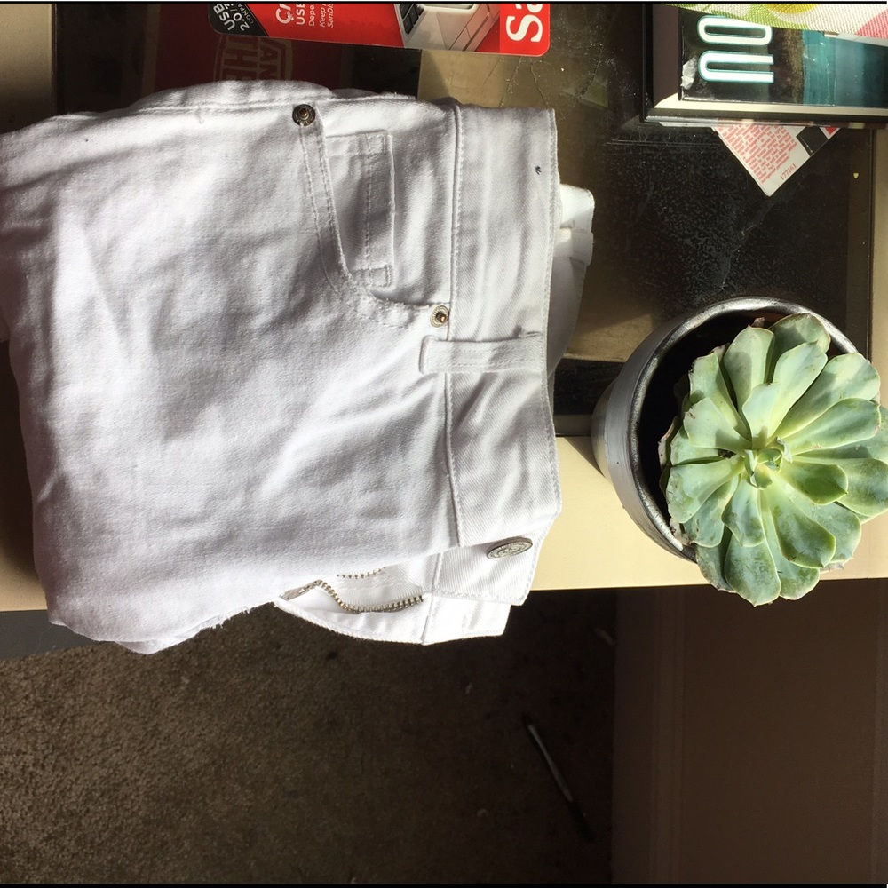 Distressed White Jeans