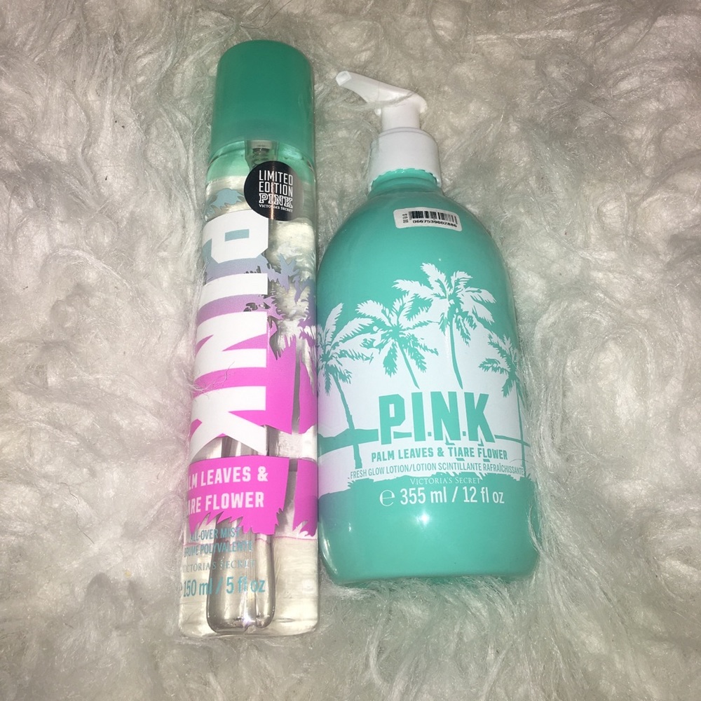 Victoria's Secret PINK palm leaves & tiare flower