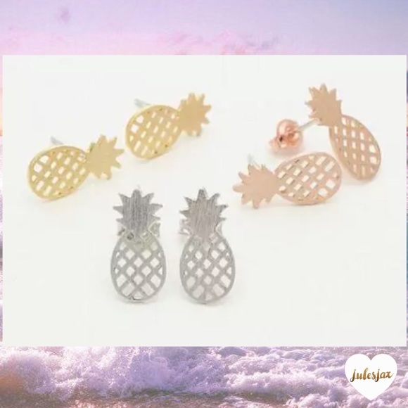 Jewelry - 🍍Gold or rose gold or silver pltd pineapple studs