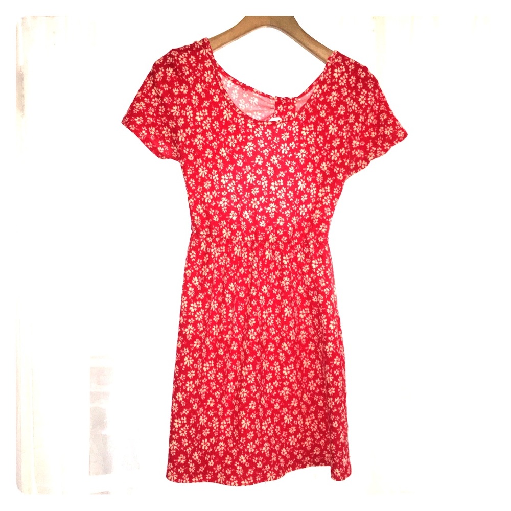 Open back red Floral sundress
