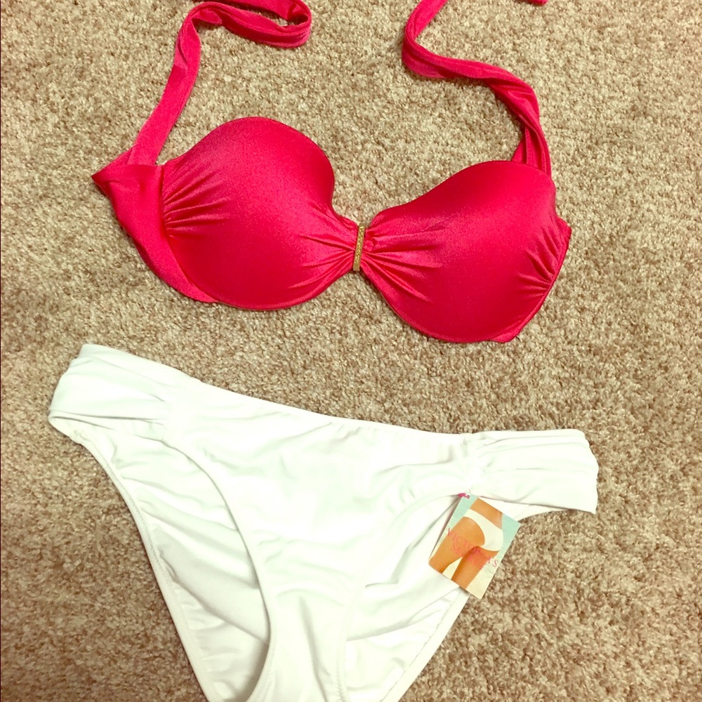 Never Worn! VS Pink/fuchsia Strapless Top