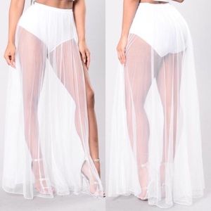 White Sheer Maxi Skirt