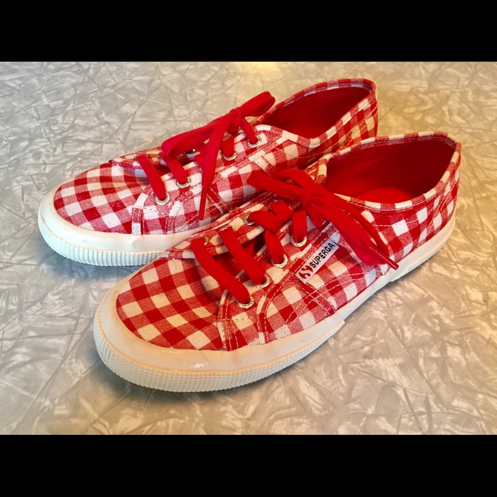 Superga gingham tennis shoes