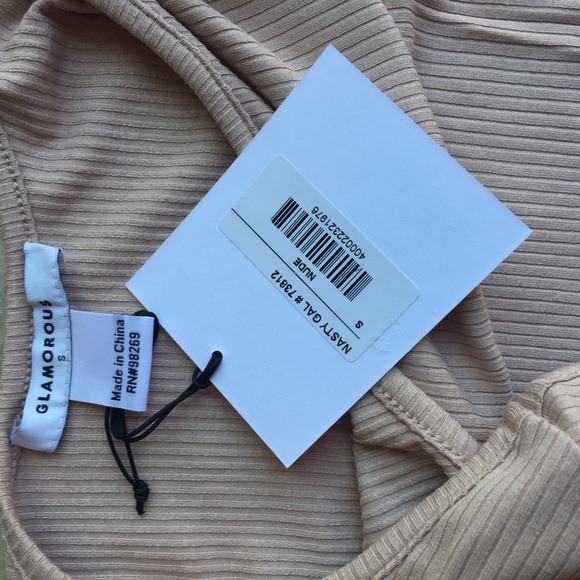 NWT Nasty Gal Glamorous in with Nude Ribbed Dress - Picture 3 of 3