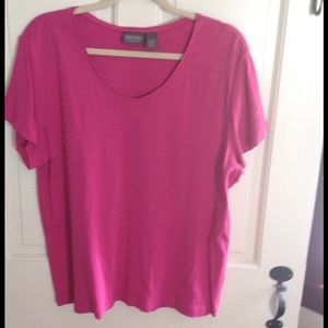 Additions by Chico's hot pink tee sz3(XL sz 16)