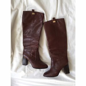 Brown DVF leather boots