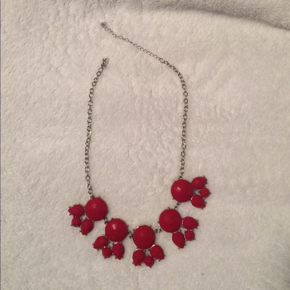 Red statement necklace