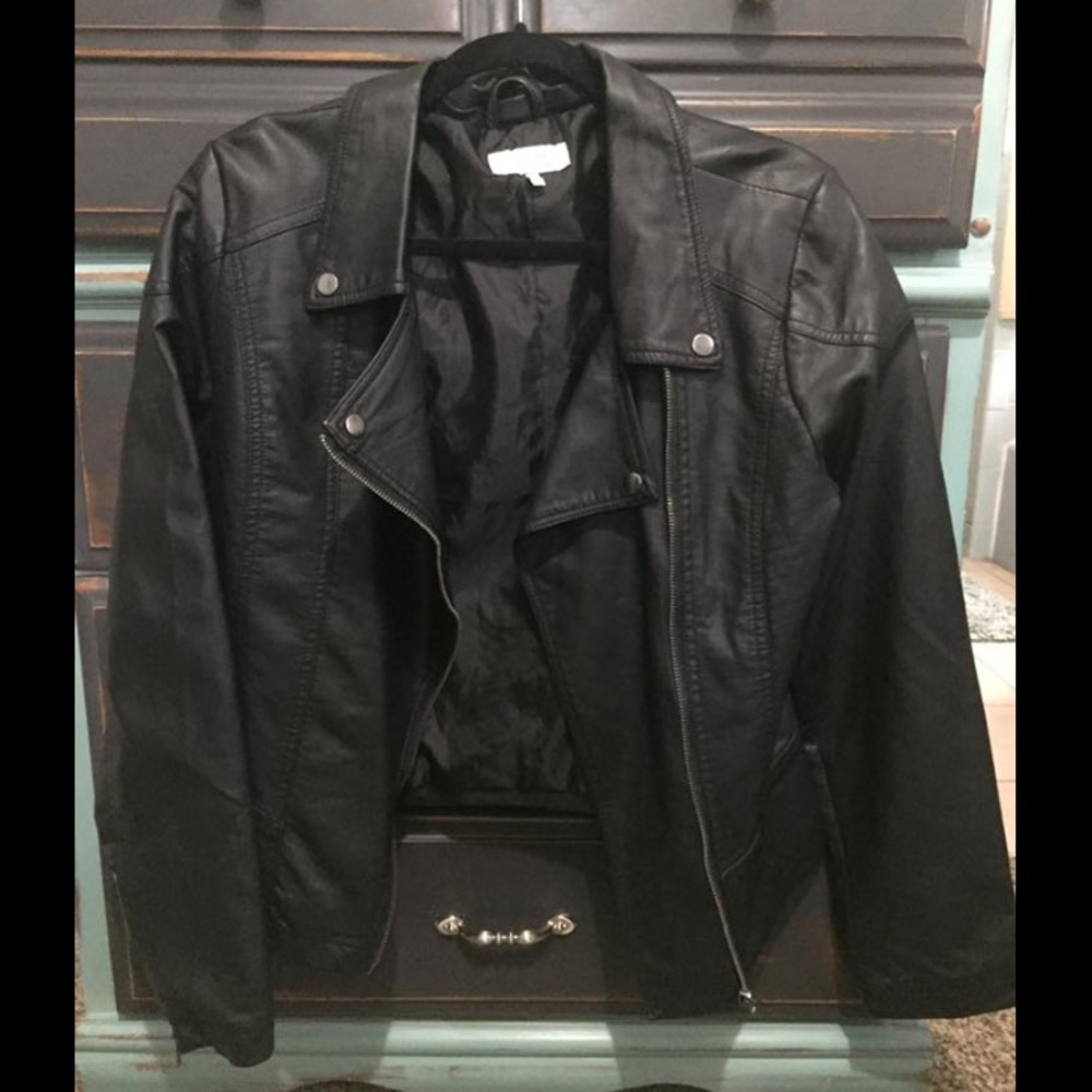 Black leather jacket