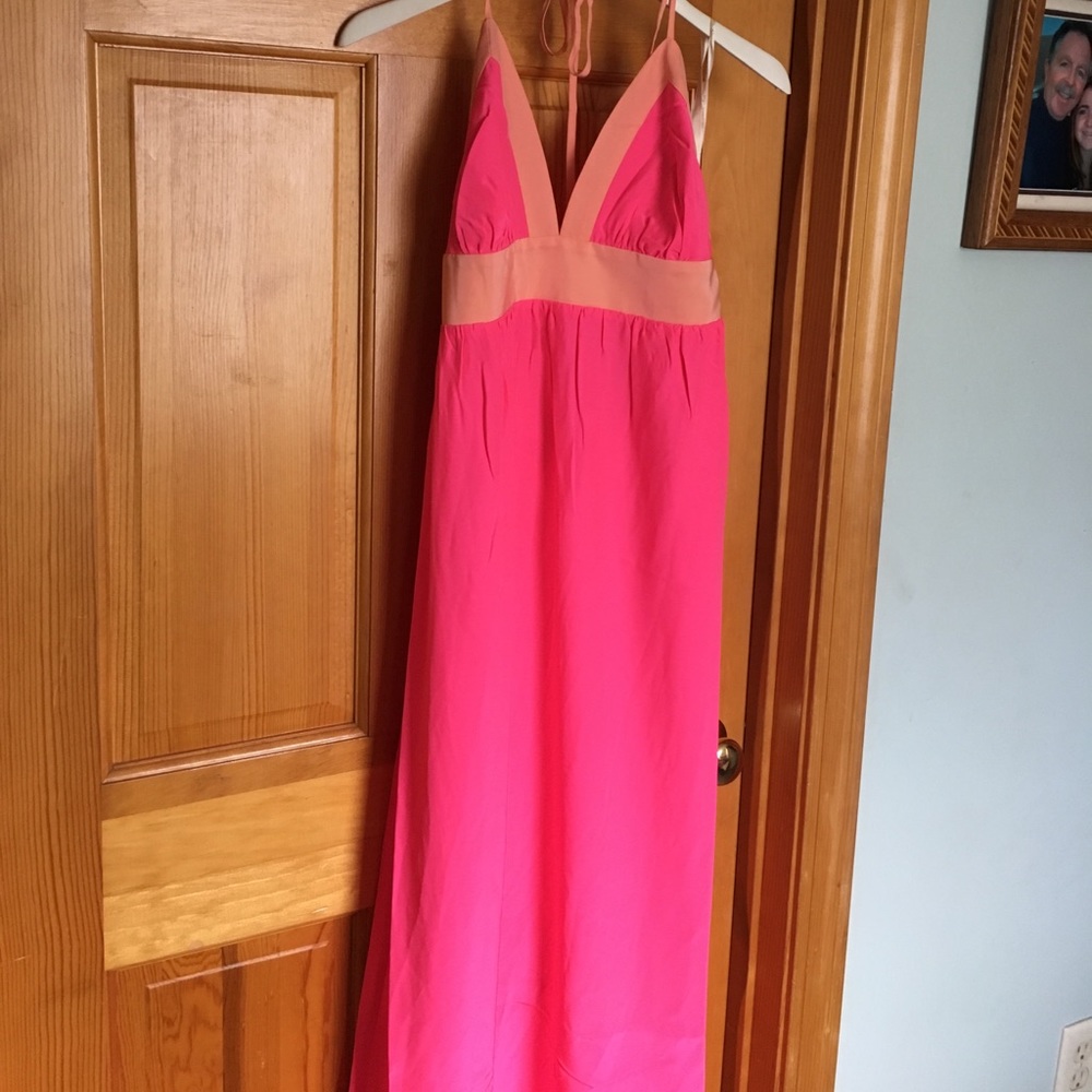 Sail to Sable silk pink maxi dress