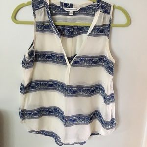 American Eagle blue and white patterned tank