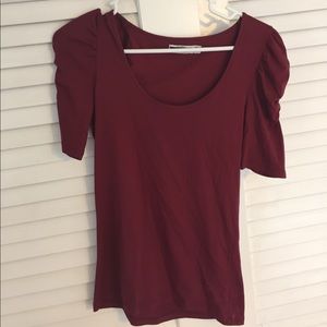 Zara red ruffle sleeve top