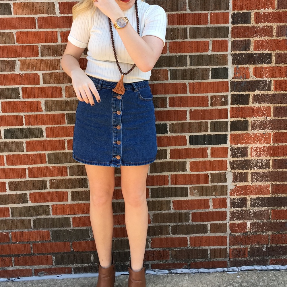 Button Down Denim Skirt from Forever21