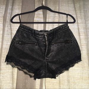Free People vegan leather shorts