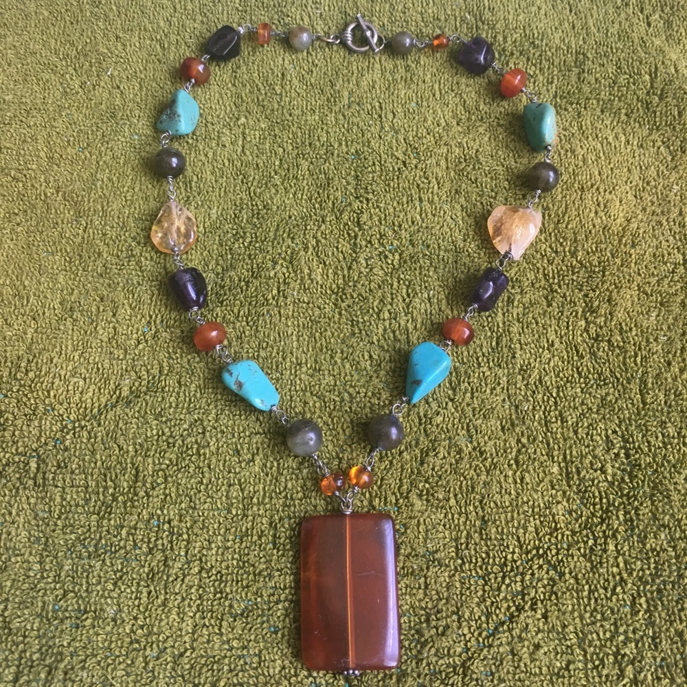 Natural stone necklace