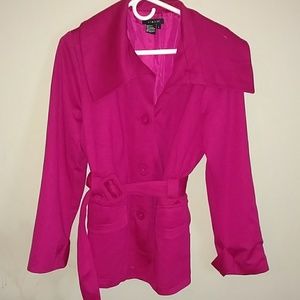 NWOT SUPER NICE hot pink pea coat large