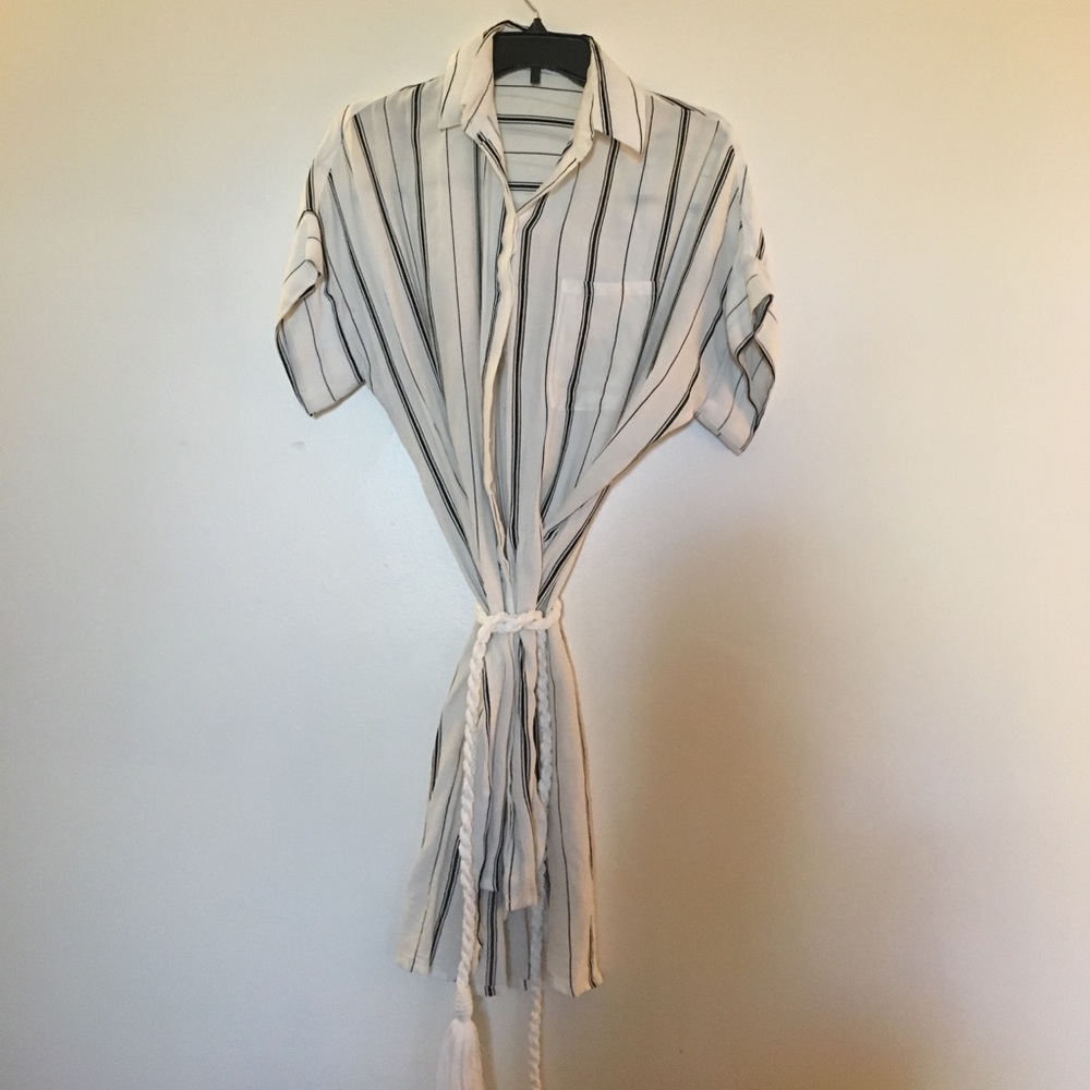 Striped button down dress