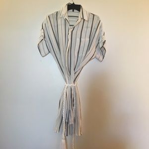 Striped button down dress
