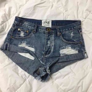 One Teaspoon Cobain Bandit Shorts Size 25